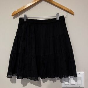 Black Rayon Crinkle Skirt